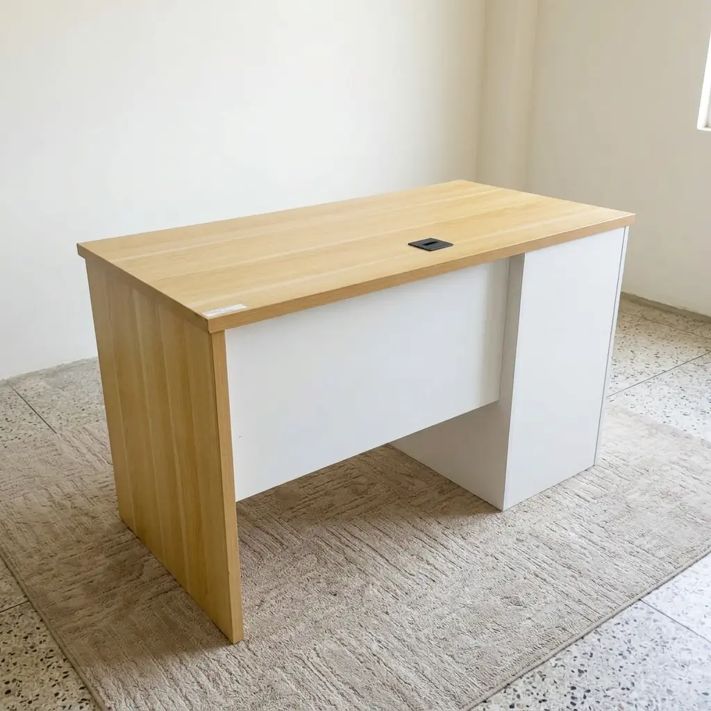 Minimalist 1.2M Executive Desk With Modern Two-Tone Finish, Cable Management Port, And Optional Lockable Office Storage Cabinet