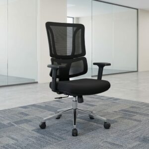 Ergonomic mesh office chair with an integrated dial for Adjustable Lumbar Support Chair back positioning.